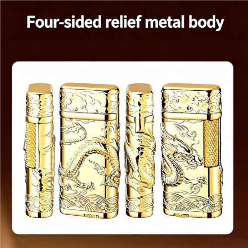 Encendedor de butano recargable con cuerpo de metal portátil de alta resistencia 3