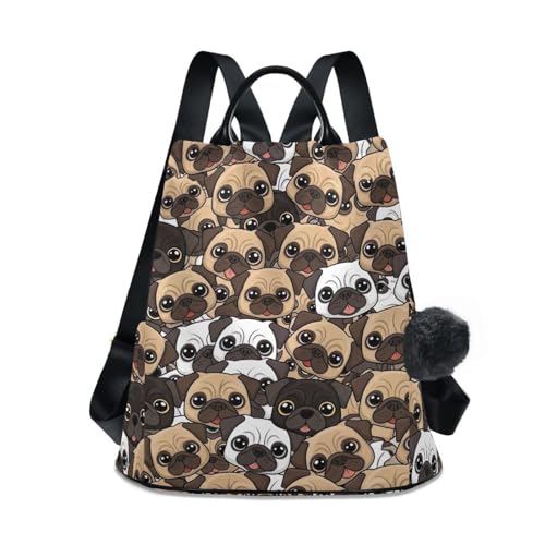 Sac à dos mignon carlin marron idéal pour les cours et sorties