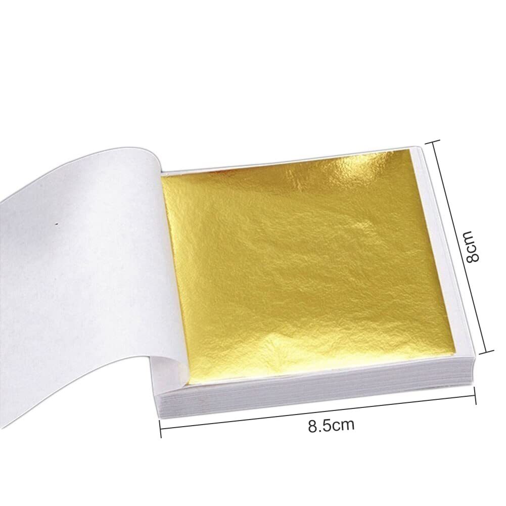 200 Stück Blattgold-Flocken 9x9cm – Imitation Goldfolie Zum Basteln & Dekorieren