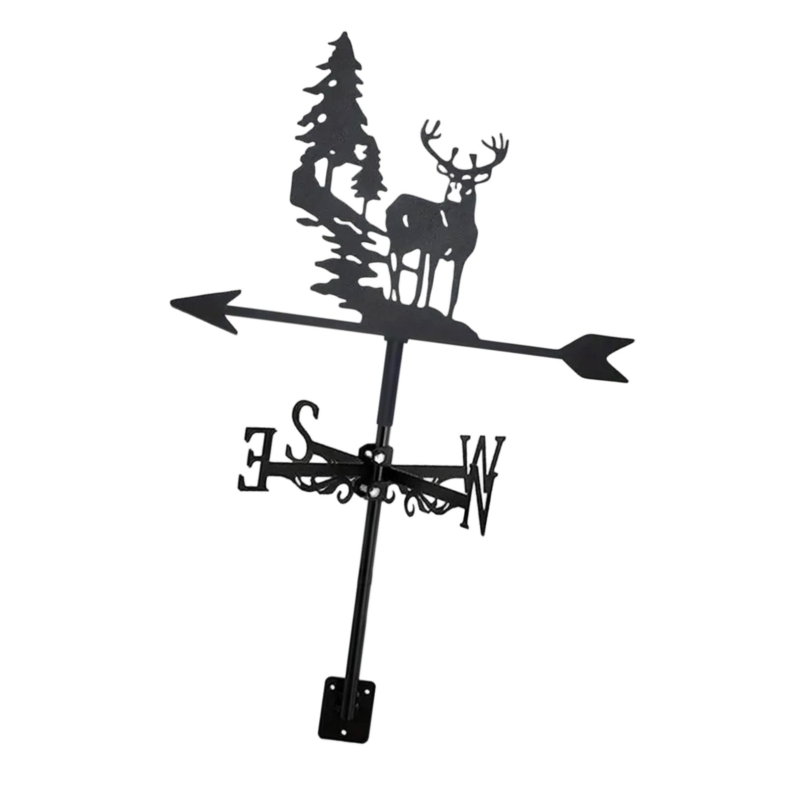 Limtula Metal Rooster Shaped Wind Vane Direction Light Yard Farmhouse Roof Mount Decor Iron Weather Vane