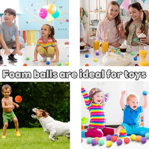 PcvGef Schaumstoffball, 12 Stück Softbälle für Kinder, 6cm Eva Schaumstoffbälle, Softbälle Kinder, 6 lebendige Farben, sicher für Indoor-Spiele, Lernspielzeug für Farben