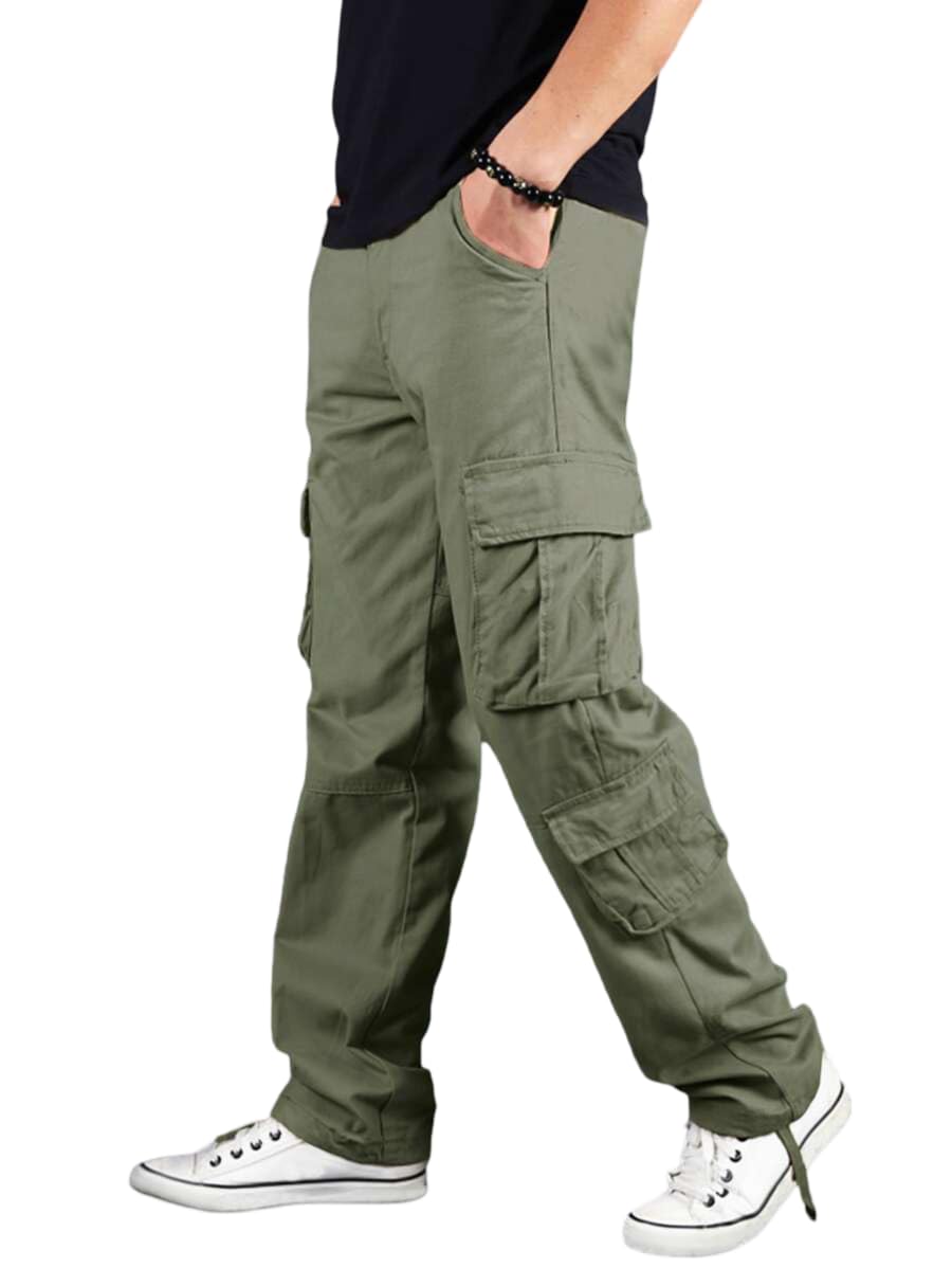 urban indy Genuine Cotton Twill Men's 6 Pocket Cargo Pants - Stylish and Utilitarian Cargos for Men, Trousers Loose Fit Adjustable Bottom-picture-52