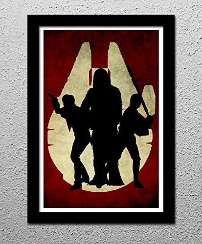 Millenium Falcon - Han Solo, Luke Skywalker, Chewbacca the Wookie - Star Wars - George Lucas - Original Minimalist Art Poster Print