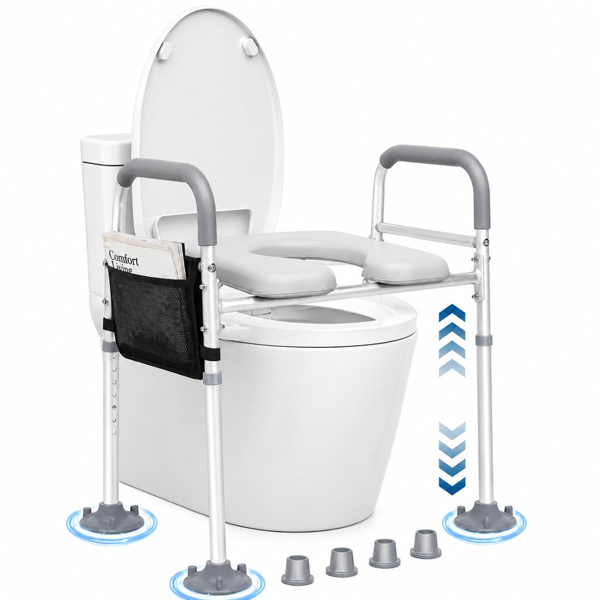 Toilettensitzerhöhung - toilettensitzerhöhung erwachsene, wc sitzerhöhung, toilettenerhöhung, toilettensitzerhöhung mit armlehnen, toilettenaufsatz für senioren, Passt auf jede Toilette
