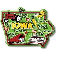 Iowa Colorful State Magnet by Classic Magnets, 3.4" x 2.6", Collectible 3D Rubber Vintage-Style Souvenirs and Gifts Made in the USA