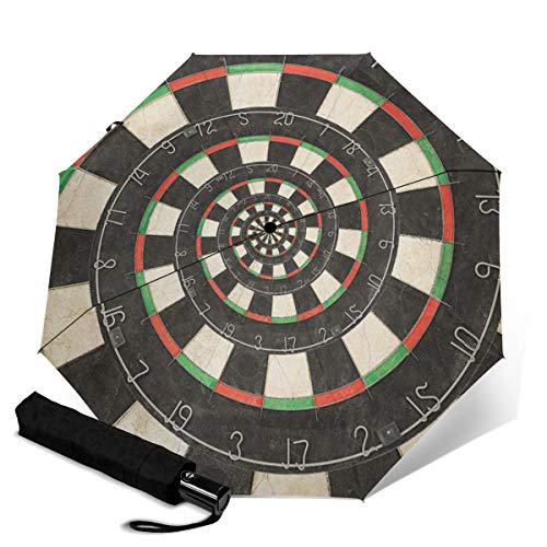 Preisvergleich Produktbild Automatischer Regenschirm mit Spiral-Dart-Board Droste Regenschirm, schützt Dicker Sonnenschirm, stark, stabil, Winddicht, Regenschirme, klein, leicht, faltbar, für Damen und Herren im Freien