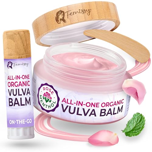 Vulva Balm (Calendula w/o Mint, 2oz) – All-in-One Organic Vaginal Moisturizer Cream with 11 Botanicals – Menopause & Incontinence Care Cream for Intimate Skin – Soothes Redness, Dryness & Irritation