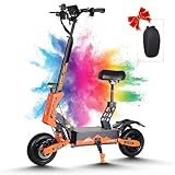 Electric Scooter Adults,5600W Dual Motor Commuter Scooter Up to 46MPH & 43 Miles Range,Dual Brake System and Shock Absorption,11' Vacuum Off-Road Tire Sports Folding E-Scooter with Detachable Seat