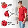 NetSetUK Men's Value Weight Short Sleeve T-Shirt Plain Crew Neck 100% Cotton Summer T Shirts for Men UK Size (S to XXL) Red #3