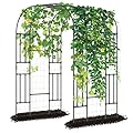 DoCred Large Tall Garden Arch Trellis for Climbing Plants Outdoor, 87in Tall Metal Garden Arbor Wedding Arches for Lawn, Party, Backyard Decoration, Black