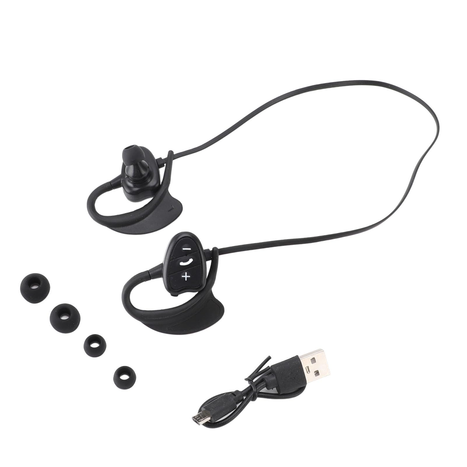 Syrisora ​​Casque de Natation Bluetooth sans Fil étanche IPX8 avec Invite Vocale Intelligente et Réduction du Bruit pour Le Surf et la Plongée (Noir)