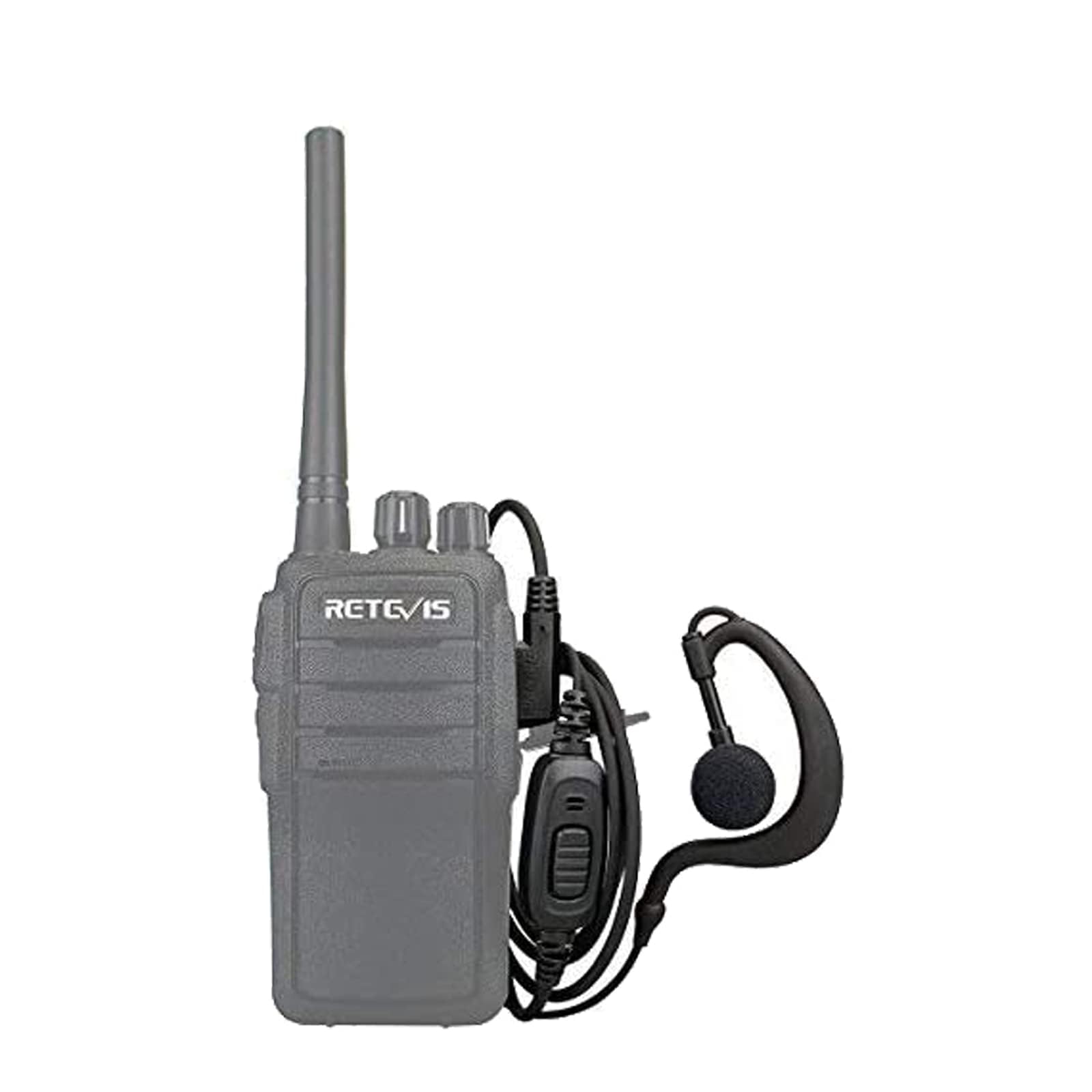 Retevis Estuche de 10 auriculares de radio bidireccional con micrófono de un solo cable para RT22 RT21 RT68 RT68H H777 H777H RT86A RT86S, compatible con Pxton Baofeng BF-888S BF-T26 Kenwood Walkie