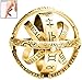 Vintage Astronomical Sphere Ball Ring Foldable Cosmic Finger Rings Unisex Couple Lovers Gift Fashion Processed, Golden