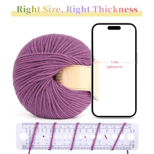 Image of Coopay Crochet Yarn Kits for Beginners, 12 Packs Wool Yarn for Knitting | Wool Blend Yarn- 60% Wool 40% Polyester - 1.76oz, 164yds, #3 DK Yarn - Yarn for Crafts, Scarves, Blankets (Multicolor A)