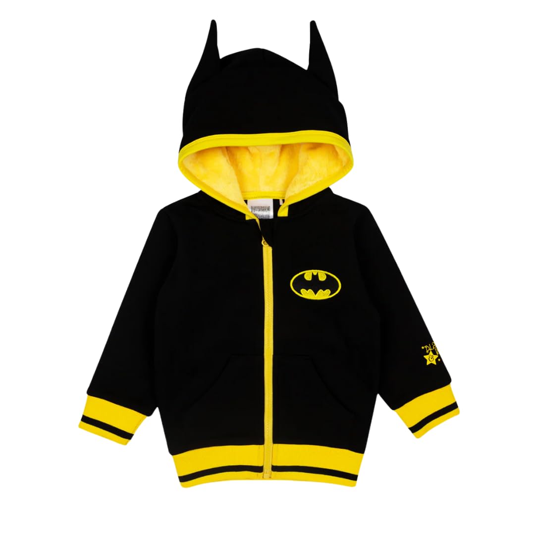Blade & Rose | Batman Hoodie | Unisex Clothing For Babies & Toddlers | For Ages 2-3 Years | Black/Yellow