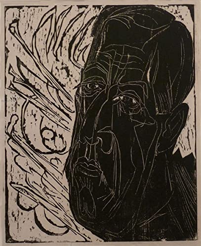 Affiche Toile Tête de malade Kirchner - Portrait Décoration Mural Salon 60x90cm