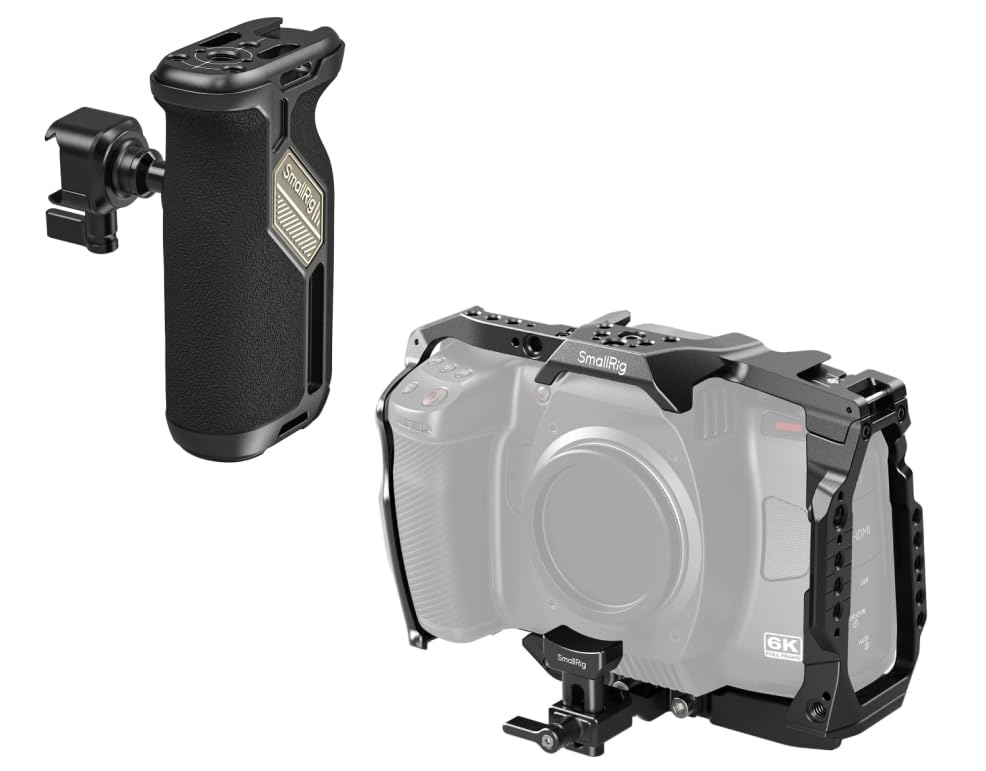 Image of SmallRig Push-Button Rotating NATO Side Handle for Left and Right Hand and Cage for Blackmagic Design Cinema 6K