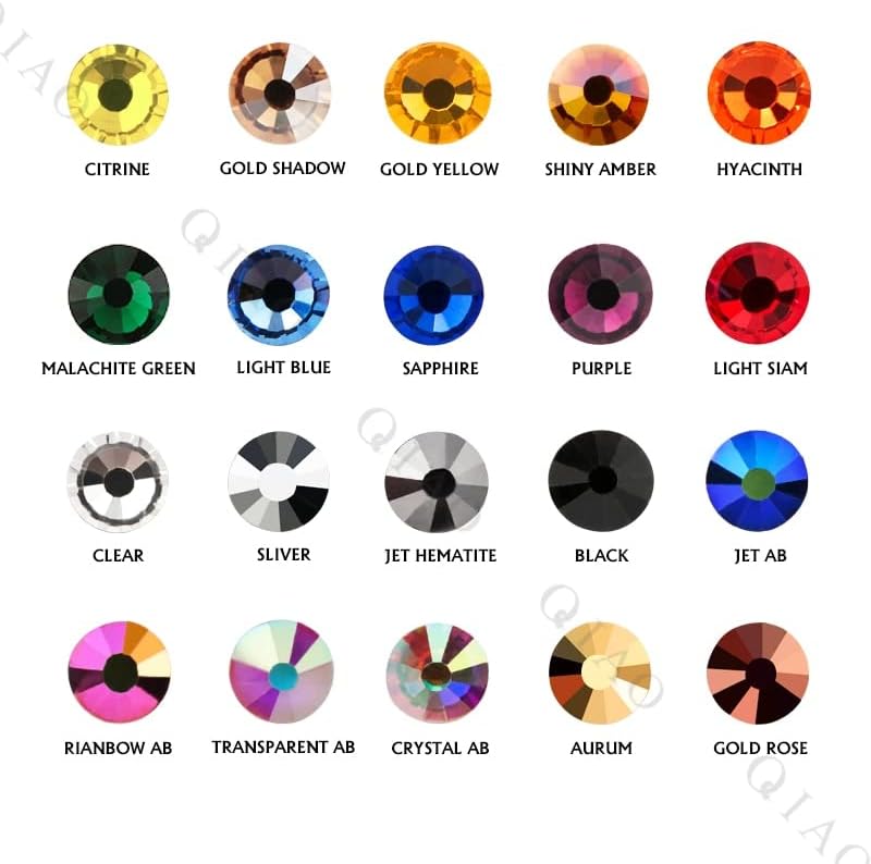 Mix Sizes Ss4-Ss12 Colorful 1680Pcs 3D Non Hotfix Nail Art Flatback Rhinestones Decorations Dancing Costumes