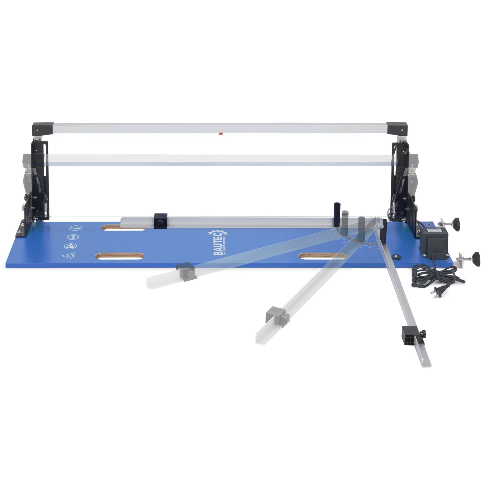 BAUTEC Styroporschneider GAZELLE Modell 2.1 » 200 Watt Tischgerät mit Standnoppen » Inkl. 10 Schneidedrähte, Gerüsthalterung, Schleifraspel, Fußschalter und Softbag » Heißdrahtschneider