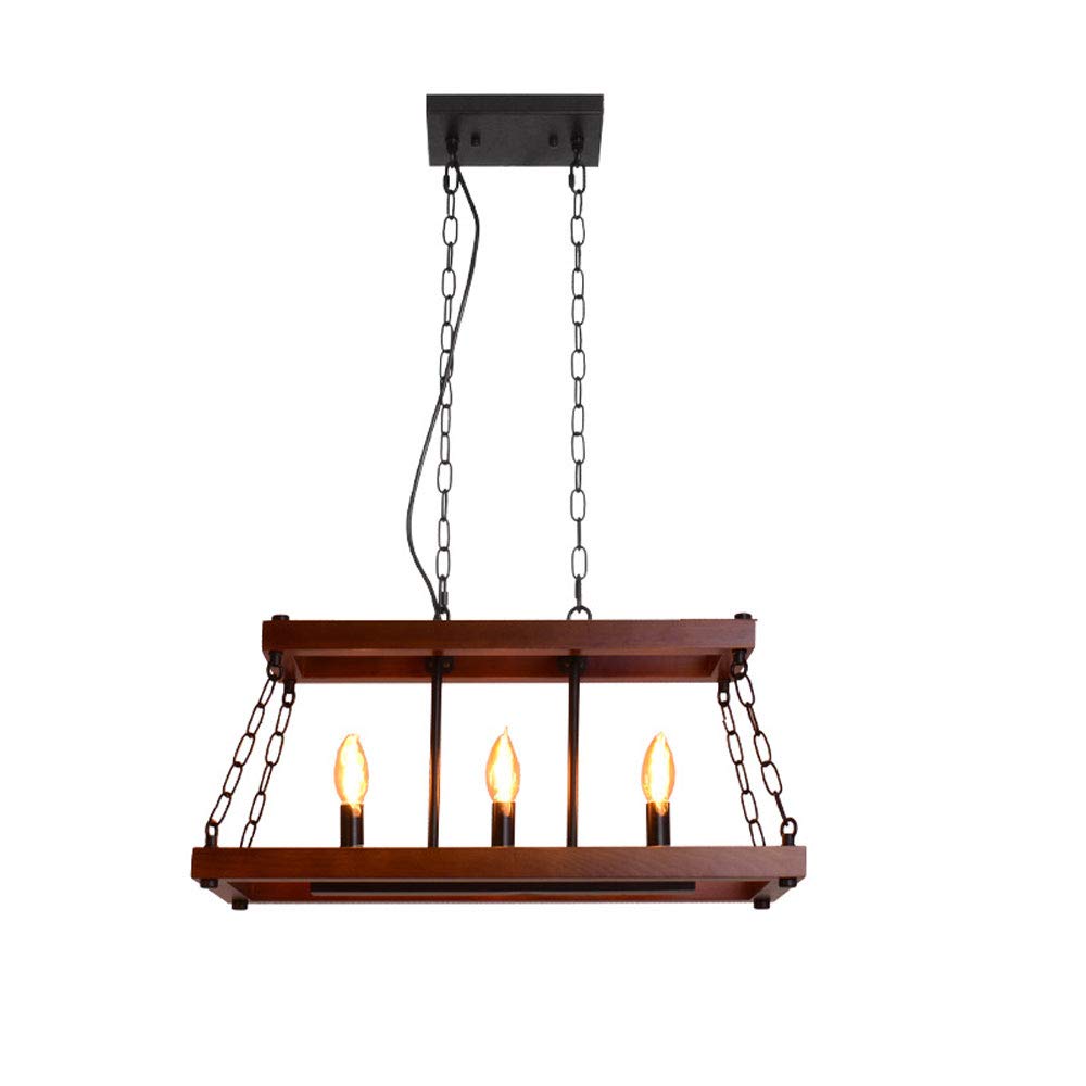 Lustre moderne à LED réglable en fer et bois au style industriel affirmé