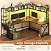SEDETA L Shaped Gaming Desk with Storage Shelves and Hutch, Convertible 94.5
