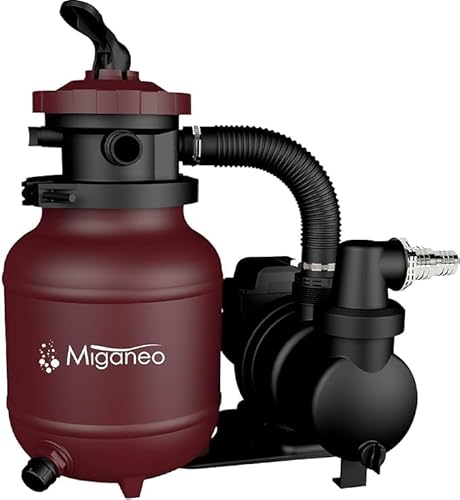 Filtre à sable Miganeo Speedclean 7000 | 4,5-6,3m³/h - pour piscine jusqu'à 19 m³ - auto-aspirant - rouge