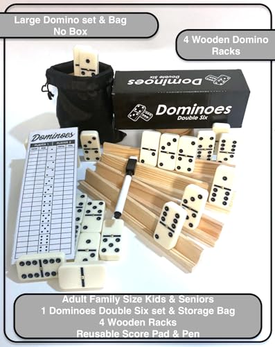 Dominó Doble 6, tamaño torneo, caja de madera miniatura 3