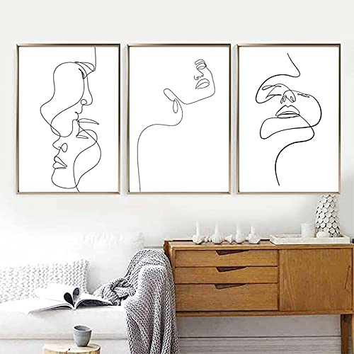 Art mural abstrait lady line pour décoration de salon nordique minimaliste 40x60cm