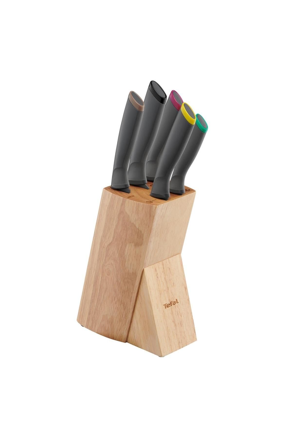 Tefal Blok noży i Obieraczka 9 cm, Utilitary 12 cm, Szef kuchni 15 cm, Krajalnica 20 cm, Chleb 20 cm