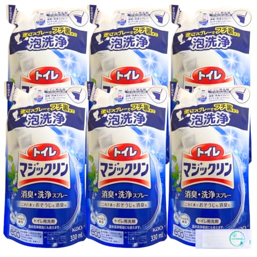 花王 トイレマジックリン トイレ用洗剤 ミントの香り 消臭・洗浄スプレー 詰替 330ml×6袋