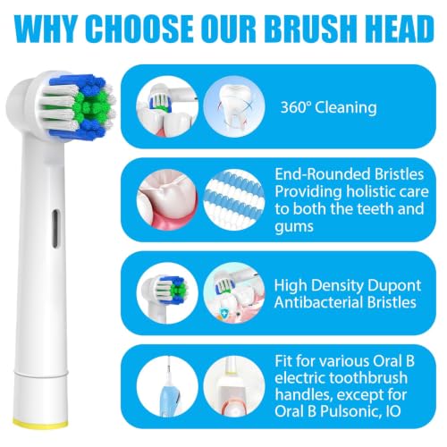 Replacement Toothbrush Heads Compatible with Oral B Braun 20 Pcs | Professional Electric Toothbrush Heads for Oral B Replacement Heads Refill Pro 500/1000/1500/3000/3757/5000/7000/7500 view 4
