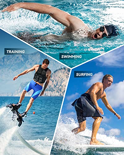 Runhit Swim Jammers For Men, Upf 50+ Men's Athletic Swimwear Jammers, Endurance Swimming Shorts For Training And Racing -Black Blue M #TOP5