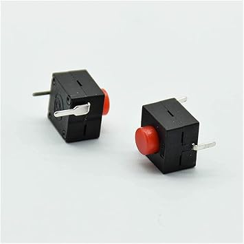Power Switch Button 5pcs red/Black Small Micro self Locking 8 * .4 wit 2 feet with Lock Light Touch L068-A DC30V1A(5 Red)