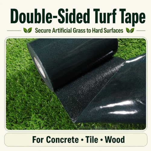 Image of Double Sided Artificial Grass Tape, 6 x 33 Inch, Self Adhesive Artificial Grass Seam Tape, Indoor Outdoor Carpet Tape for Concrete, Grout Fixing Tape, Artificial Green Lawn,
