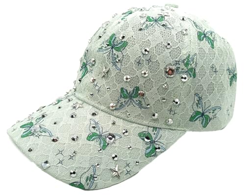 Gorra de béisbol mujer con encaje y mariposas miniatura 1