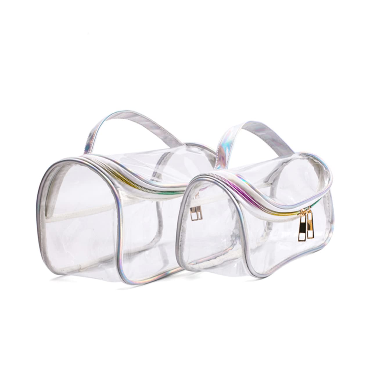 Ipetboom 2piezas Bolsa De Maquillaje Transparente De Viaje Neceser Cosmético Portátil Gran Capacidad Multifuncional y Ligera para Mujeres para Artículos De Higiene y Cosméticos