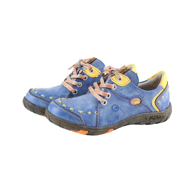 TMA EYES Women's Flat Shoes Lace-Up Fashion Leather Shoes3