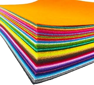 flic-flac 48pcs Felt Fabric Sheet Assorted Color Felt Pack DIY Craft Squares Nonwoven (20 x 30 cm)
