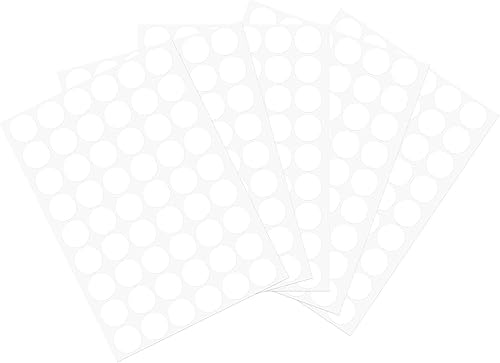 uxcell 10 hojas540 calcomanías para cubrir agujeros de tornillo, 0.827 in de diámetro de PVC, tapas autoadhesivas a prueba de polvo para muebles de