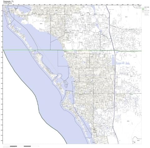 Sarasota, FL ZIP Code Map Laminated : Amazon.ca: Office Products