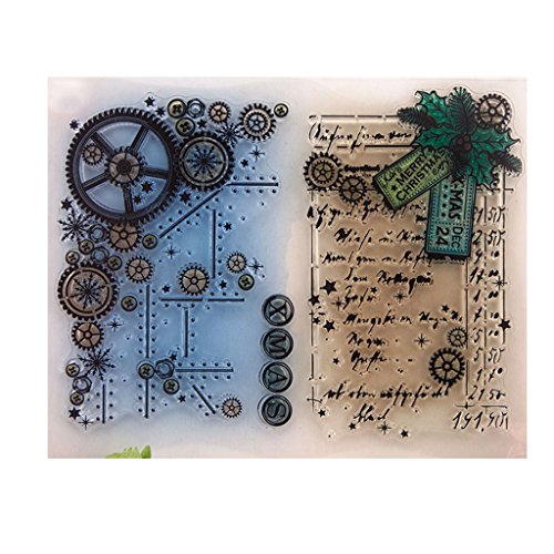 Fogun Équipement Tampons Clairs Transparents Scrapbooking Stamp Calendrier en Silicone pour DIY Loisirs Créatifs Décoration Cadeau Noel Enfant