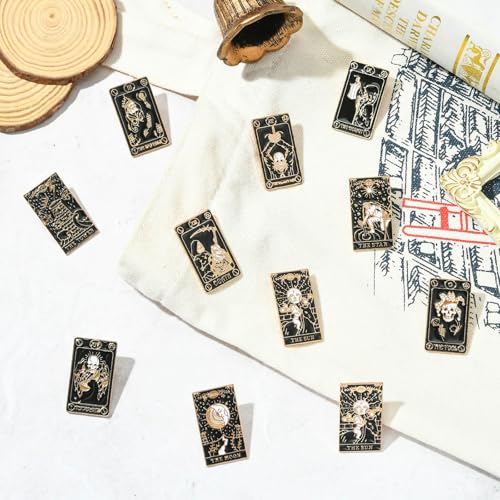 Image of Airssory Mixed Styles Bee Flower Tarot Ribbon Travel Theme Alloy Brooches Pins for DIY Clothes Backpack Hats Jackets Craft
