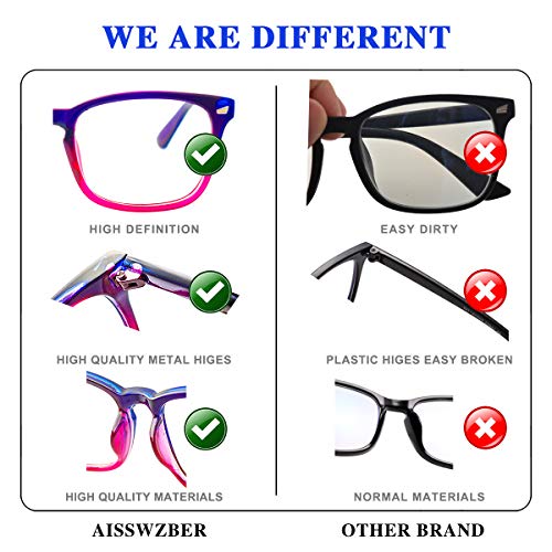 Aisswzber 8082-GRADIENT PINKN Unisex Stylish Square Non-Prescription Eyeglasses Clear Lens Glasses thumb #2