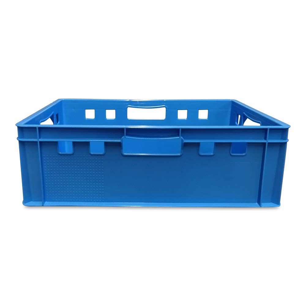 kanister-vertrieb® 5 Stück E2 Kisten 60x40x20 cm Fleischkiste Lagerkiste Metzgerkiste Eurobox blau