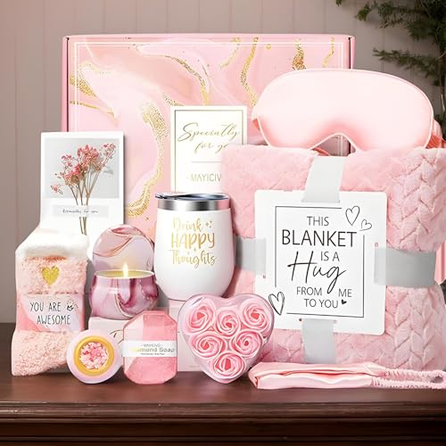 Kit de cuidado personal para mujeres, set de bienestar y relajación de lujo, cajas de regalo para mimar con manta de franela, cesta de cuidado personal para cumpleaños de mujeres, paquete de cuidados - imagen 8