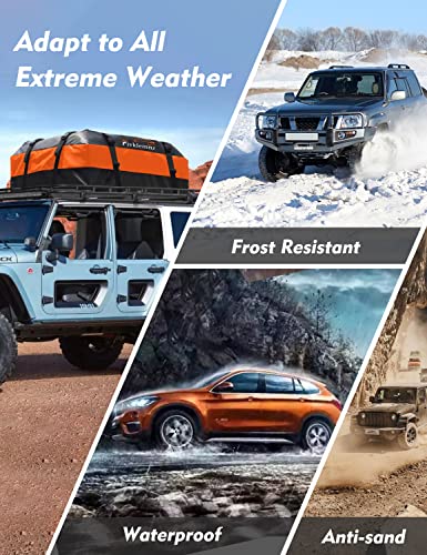 Fivklemnz Car Rooftop Cargo Carrier 15 Cubic, Waterproof Roof Bag Top Luggage Storage Carriers For All Vehicle With/Without Rack Cross Bar Including Anti-Slip Mat+ 8 Reinforced Straps+ 4 Door Hooks #TOP5
