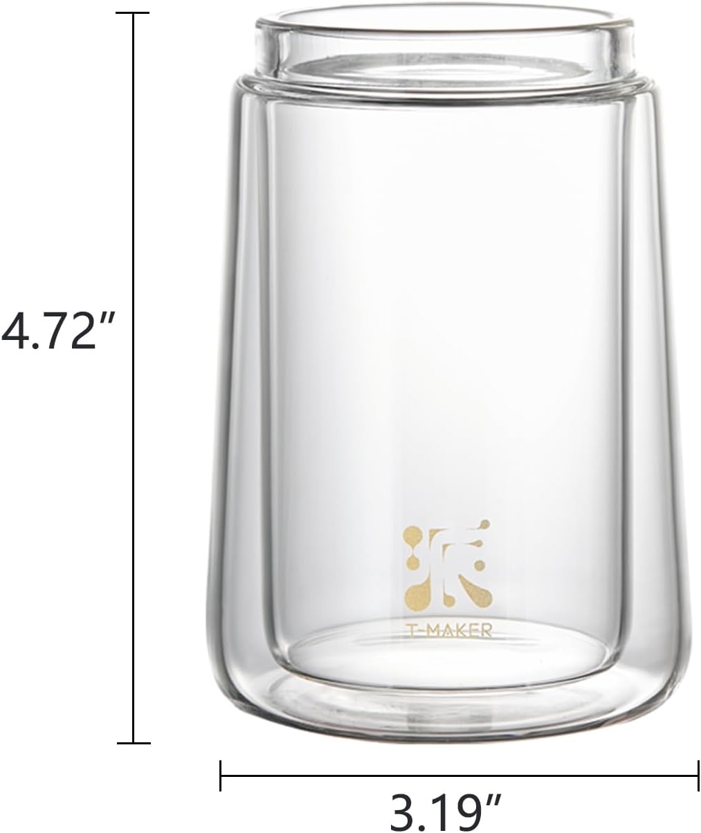 ZENS Double Wall Glass Mug for One Touch Glass Tea Infuser Dragon Teapot