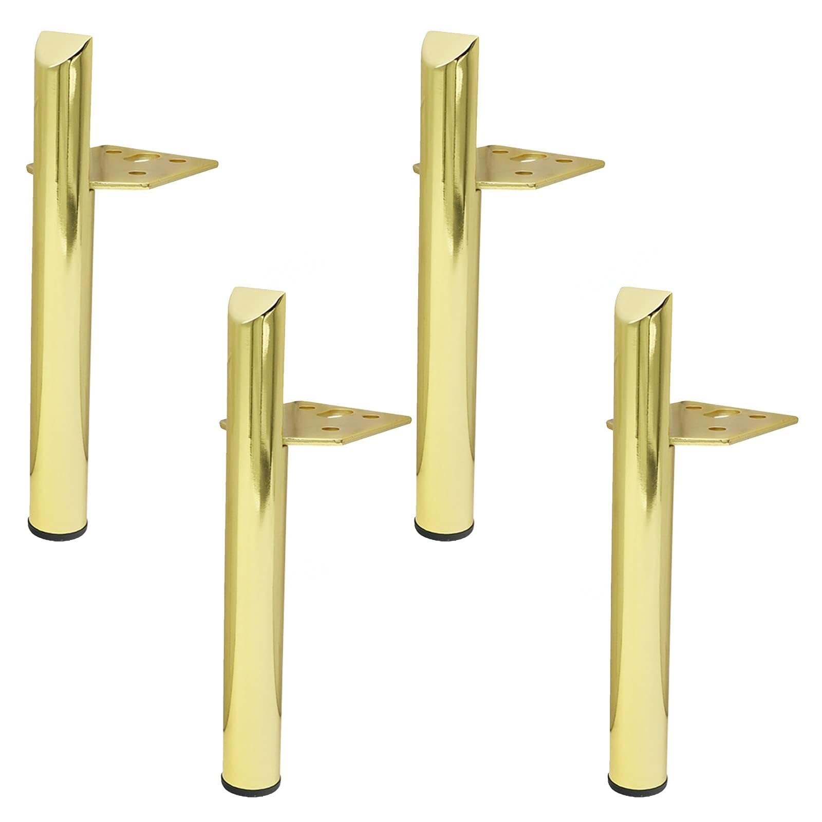 UYHBCNQD Metal Furniture Legs 4Pcs Replacement Legs Set Kitchen Furniture Foot Cabinet Feets Desk Support Legs Table Leg Extenders Durable(Gold,15cm(5.9in))