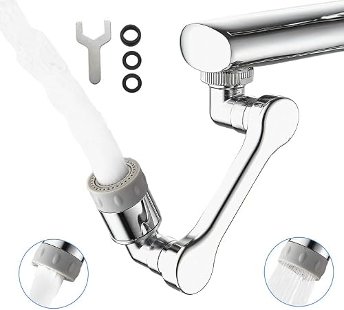 Lianfengymx Bronze Robot Arm Water Nozzle, a Full -range Rotating Faucet Extensor, Two Types of Water Outlets, Connected to the Faucet of the Kitchen and Bathroom Sink.