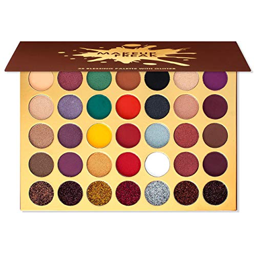 Makeup Freak Blessing 35 Color Pigmented Eyeshadow Palette with Glitter Autumn